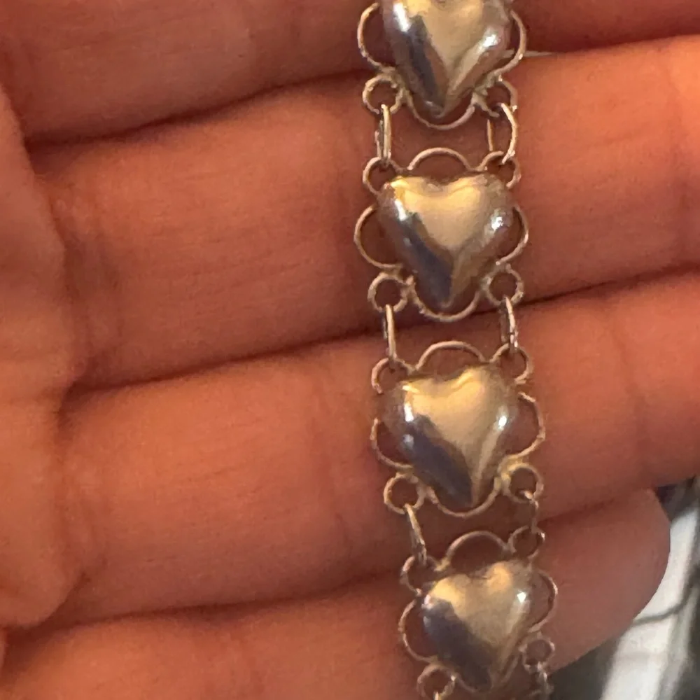 Elegant 925 Silver Bubble Heart Bracelet 7” - Picture 9 of 9